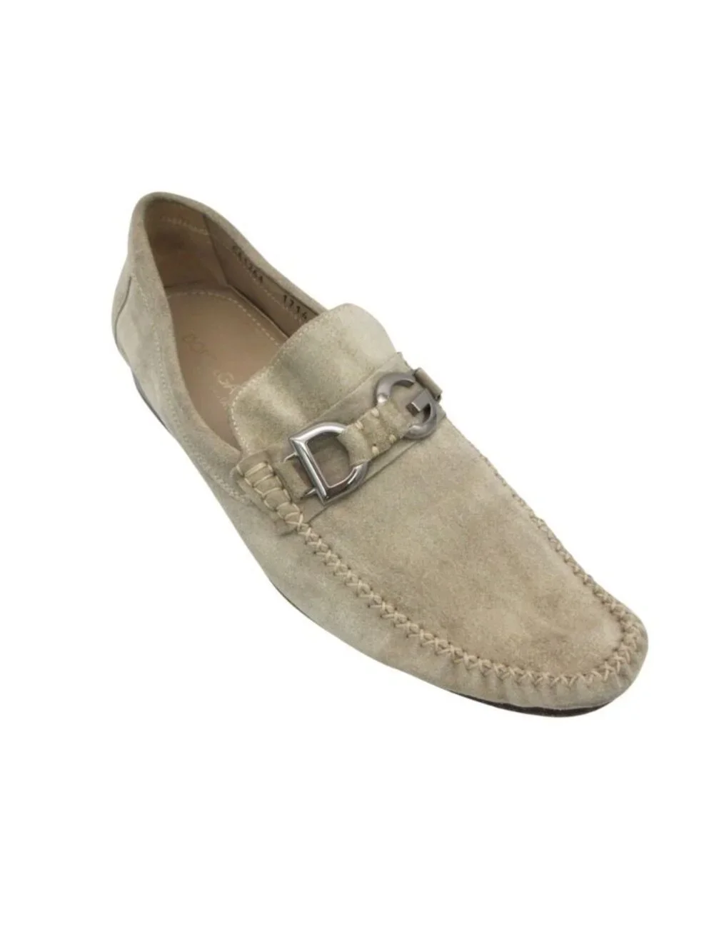 Dolce & Gabbana Loafers Bit Logo Suede Leather Slip-on Shoes Pastel Green 7